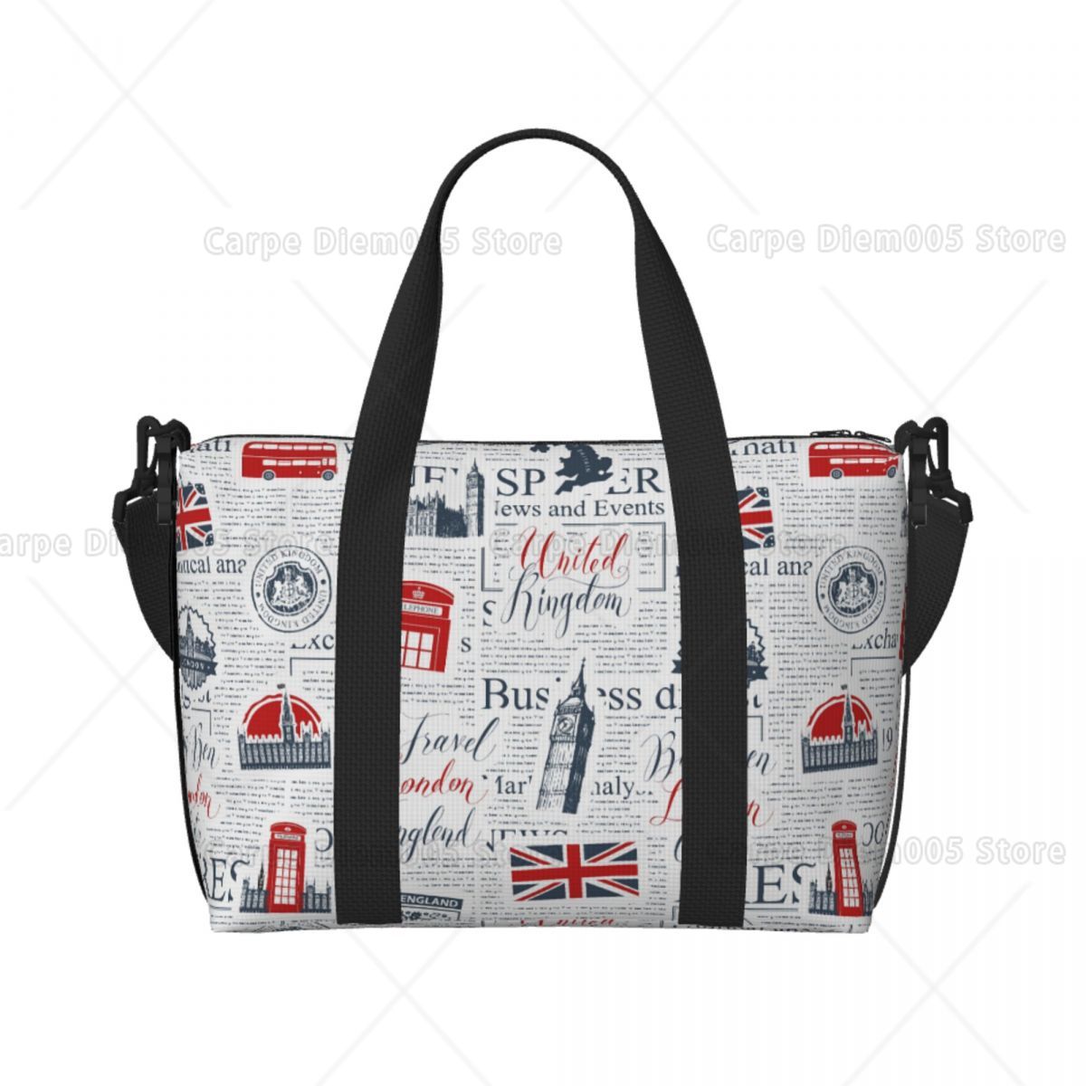 Women Bags Uk - Vintage İngiltere Londra Gazete Seyahat Bagaj