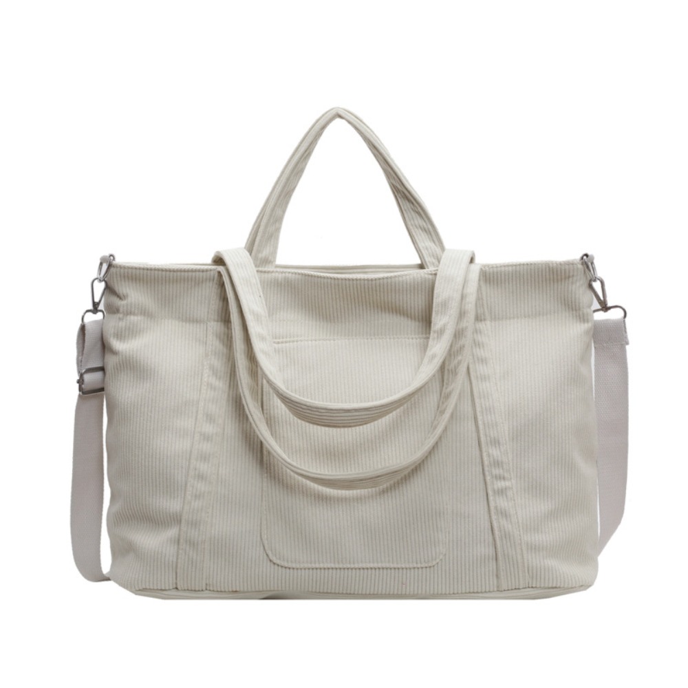 Shopper Tote Canvas - Günlük Düz Renk Kordonlu Omuz Çantası