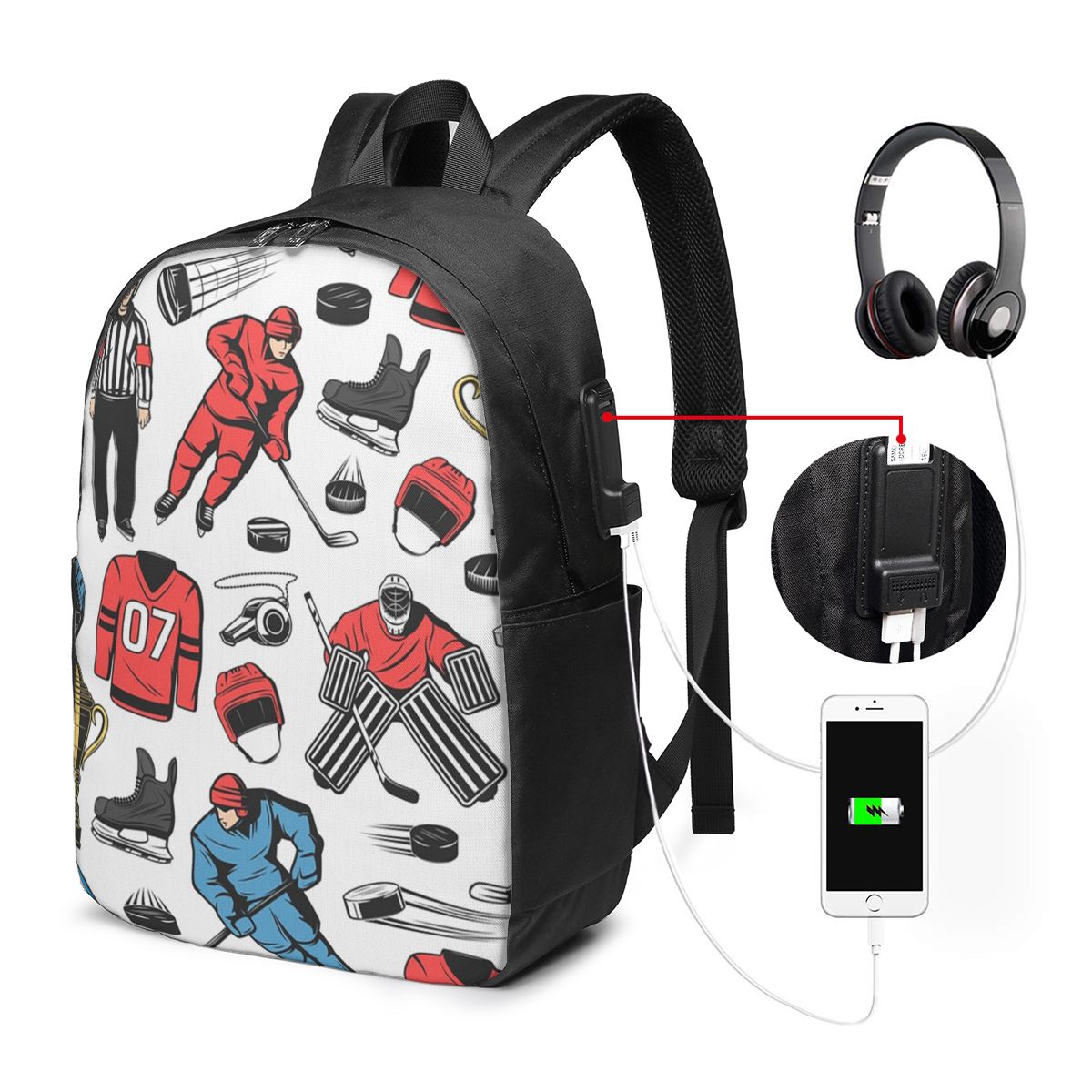 Women Bags For Laptop - Buz hokeyi oyuncuları buz pisti üzerinde