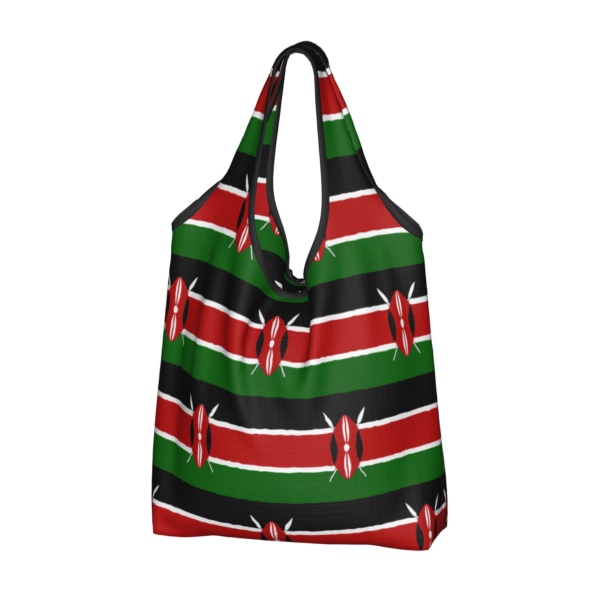 Women Bags Kenya - Geri dönüşüm Kenya Bayrağı Alışveriş Çantası