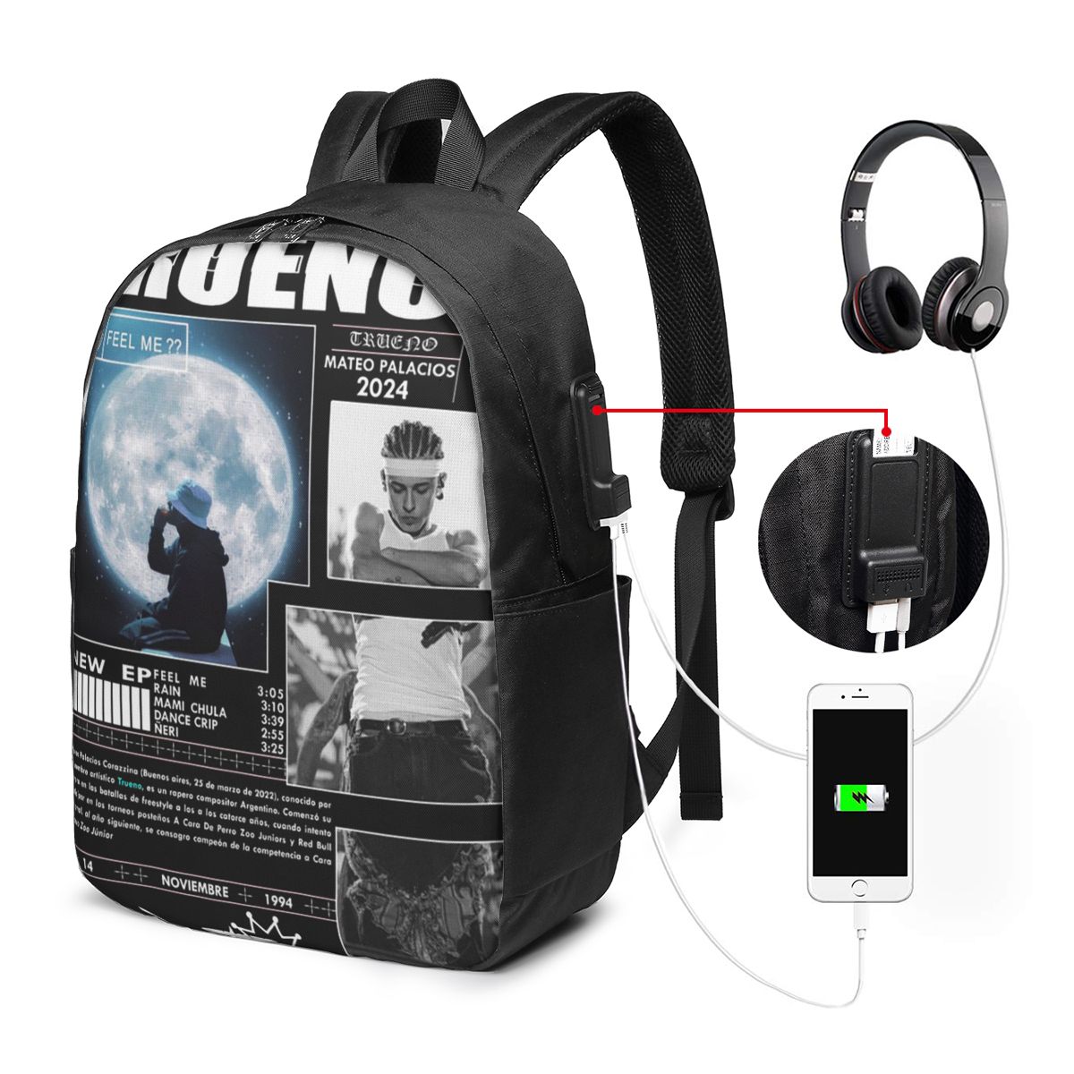 Women Bags For Laptop - Komik Trueno Hip Hop Rapçi Sırt