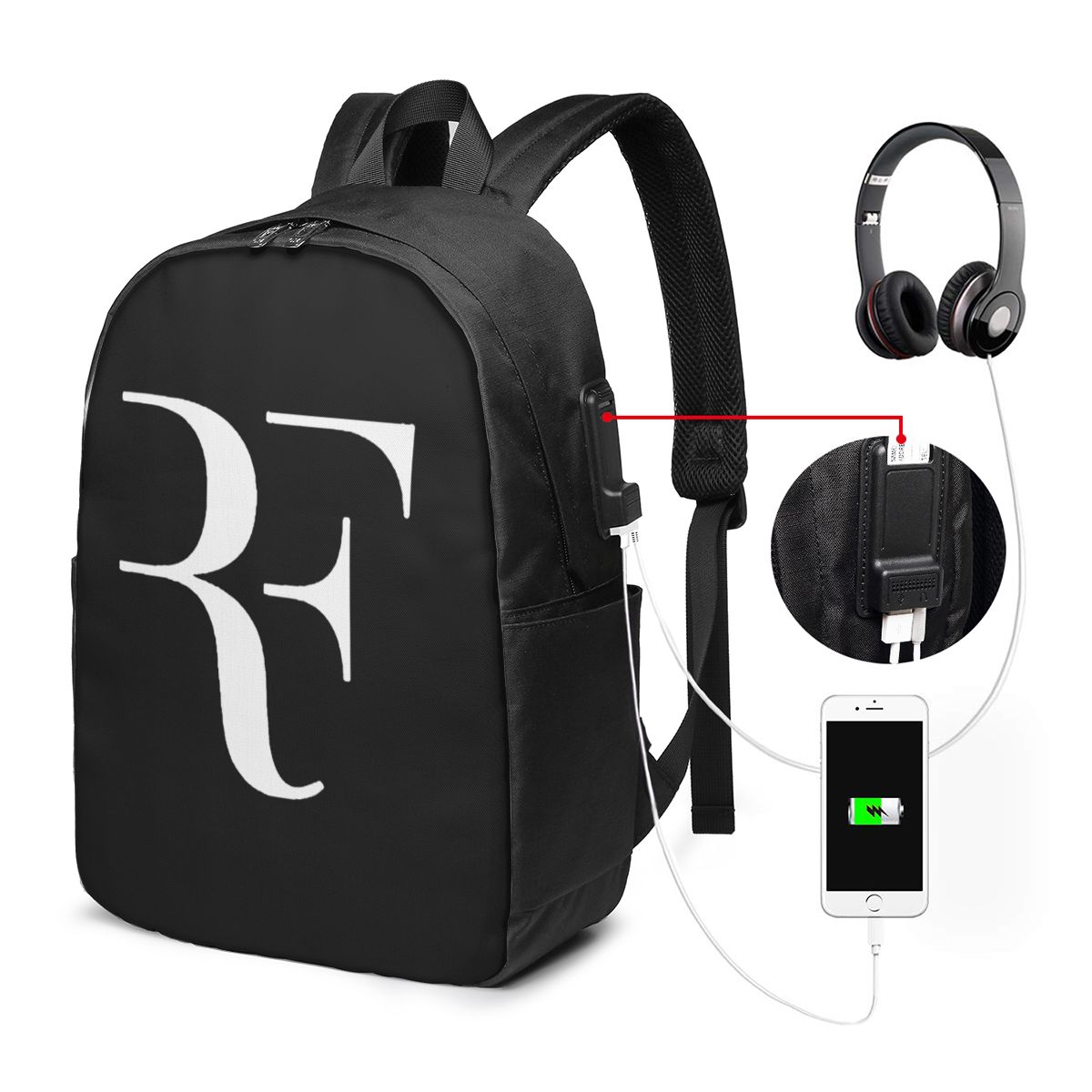 Women Bags For Laptop - Roger Federer Sırt Çantası Seyahat Dizüstü