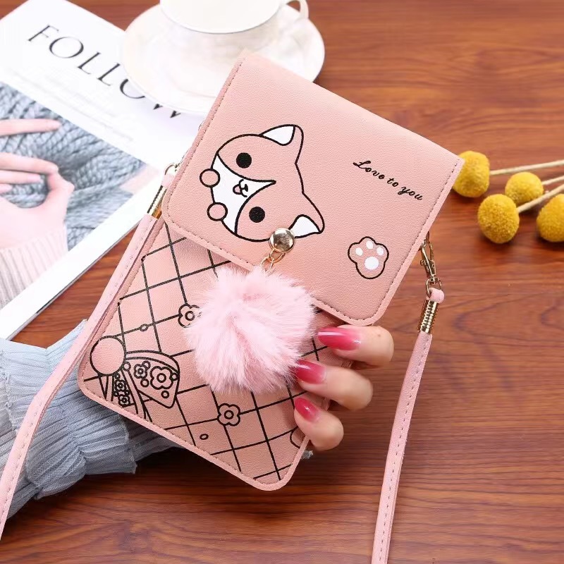 Phone Bag Crossbody - Kadınlar için Sevimli Karikatür Desenli Dokunmatik
