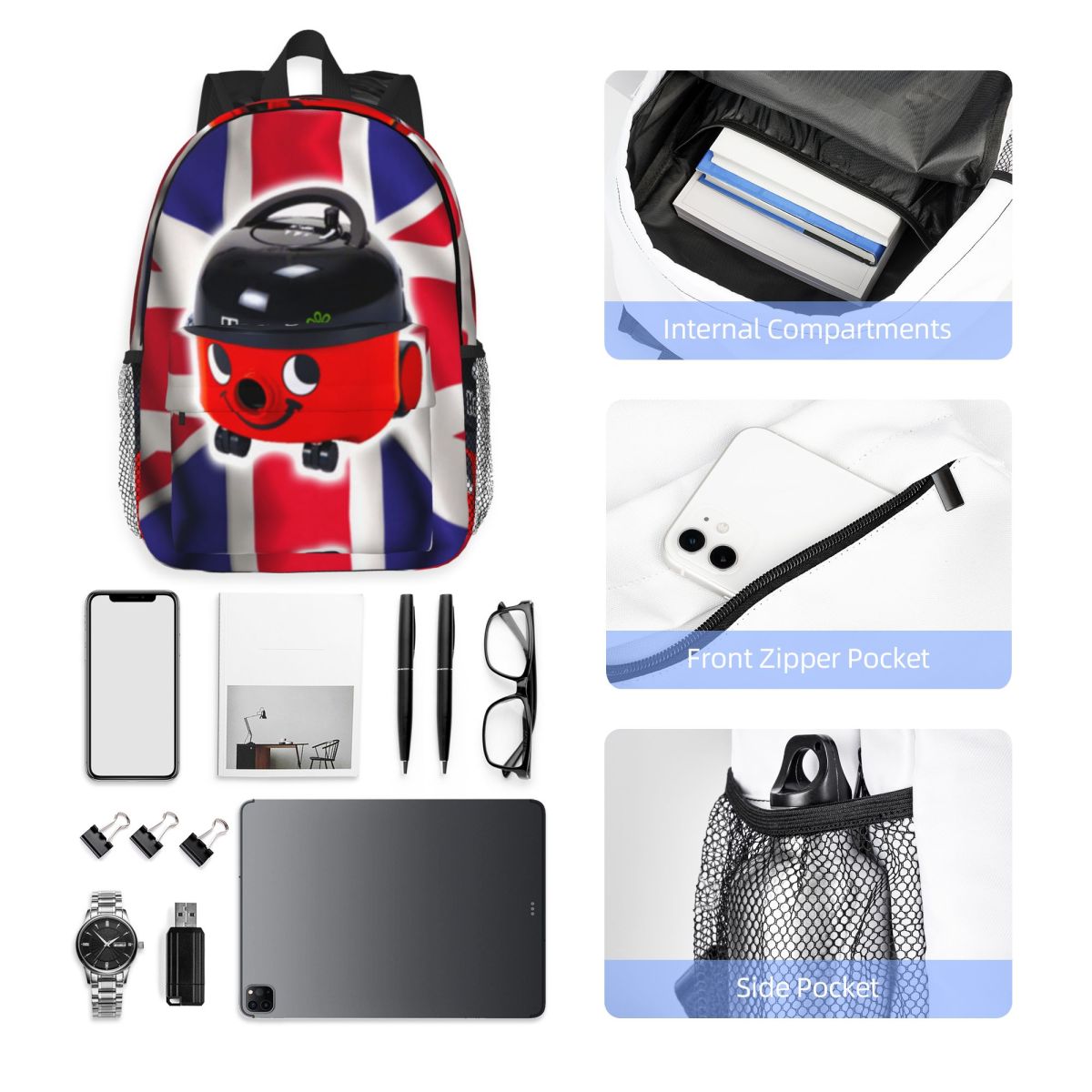 Women Bags Uk Sale - Henry Hoover İngiltere Bayraklı Sırt Çantası