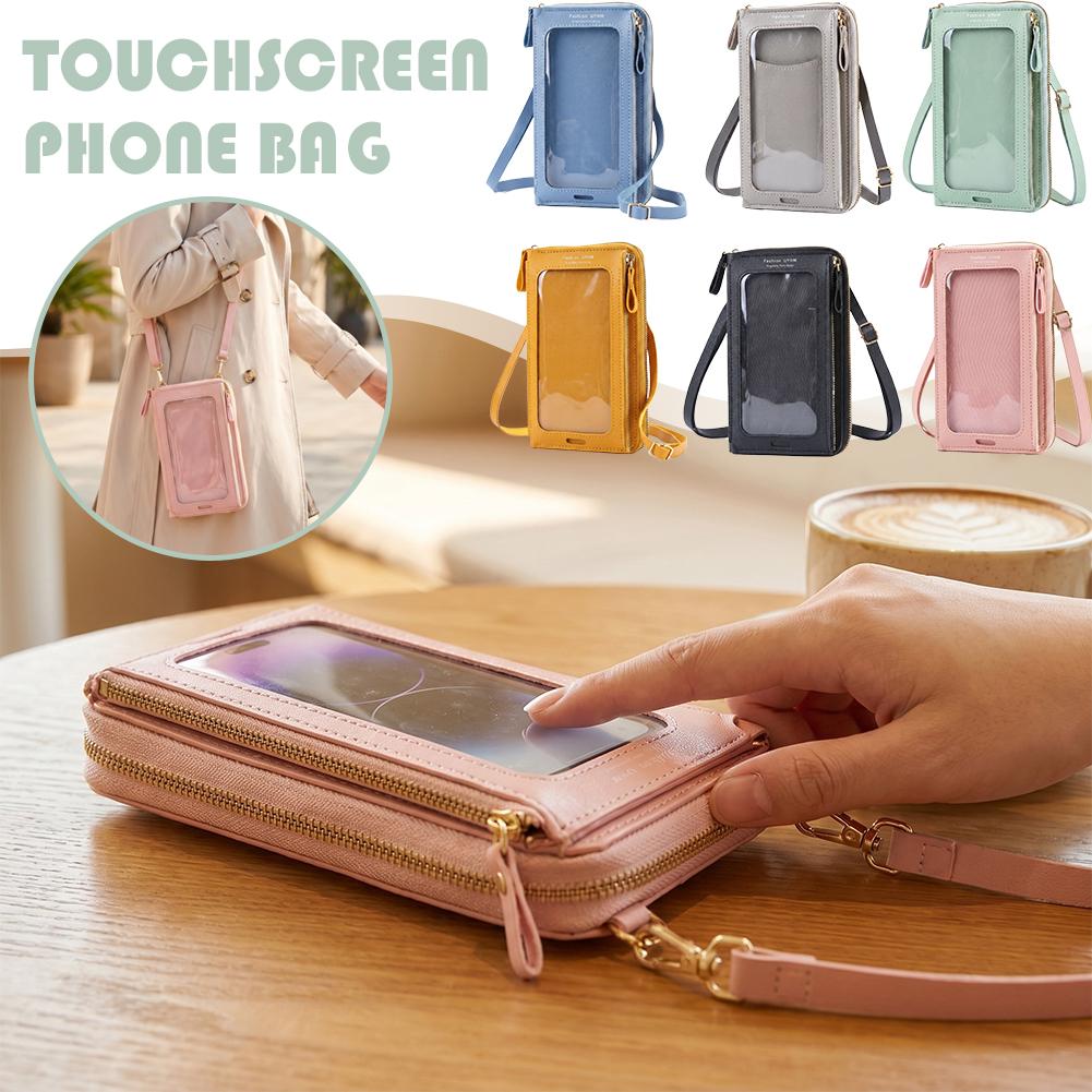 Phone Bag Crossbody - Kadın Çantaları Yumuşak Deri Cüzdanlar Dokunmatik