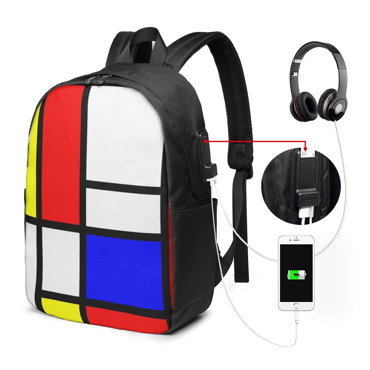 Piet Mondrian Kompozisyon Sırt - Women Bags For Laptop incelemesi ve fiyatı