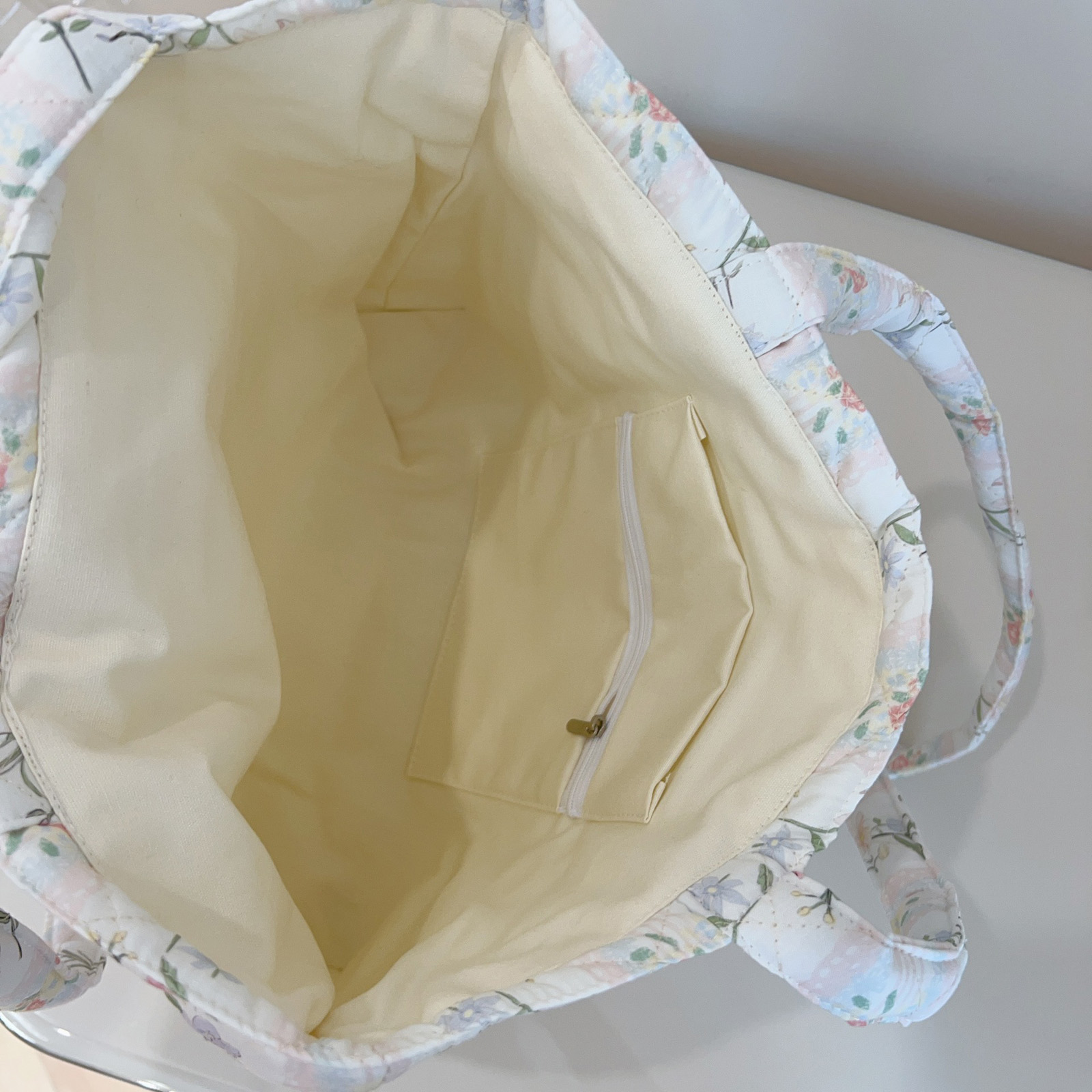 Fransız Çiçek Desenli Kapitone - Shopper Tote Canvas incelemesi ve fiyatı
