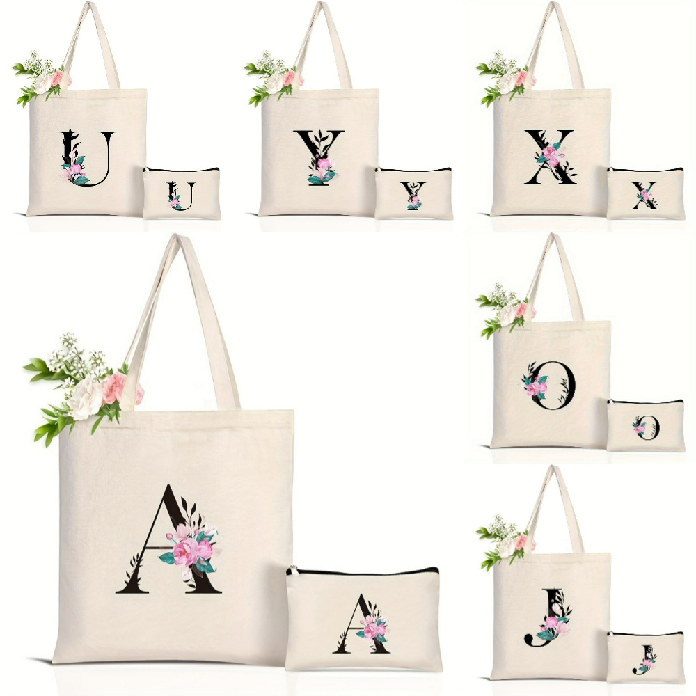 Zarif Çiçek Alfabe Tote Çanta  - Shopper Tote Canvas incelemesi ve fiyatı