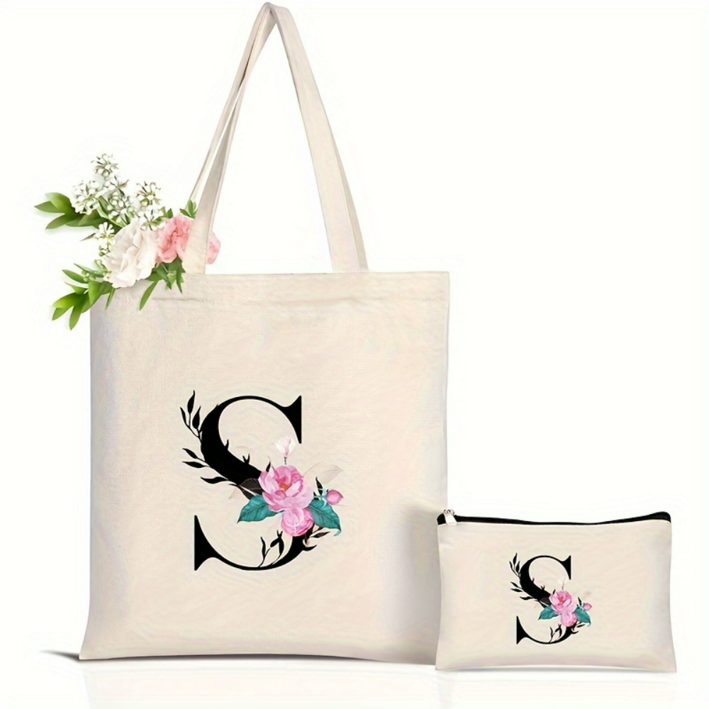 Zarif Çiçek Alfabe Tote Çanta  - Shopper Tote Canvas incelemesi ve fiyatı