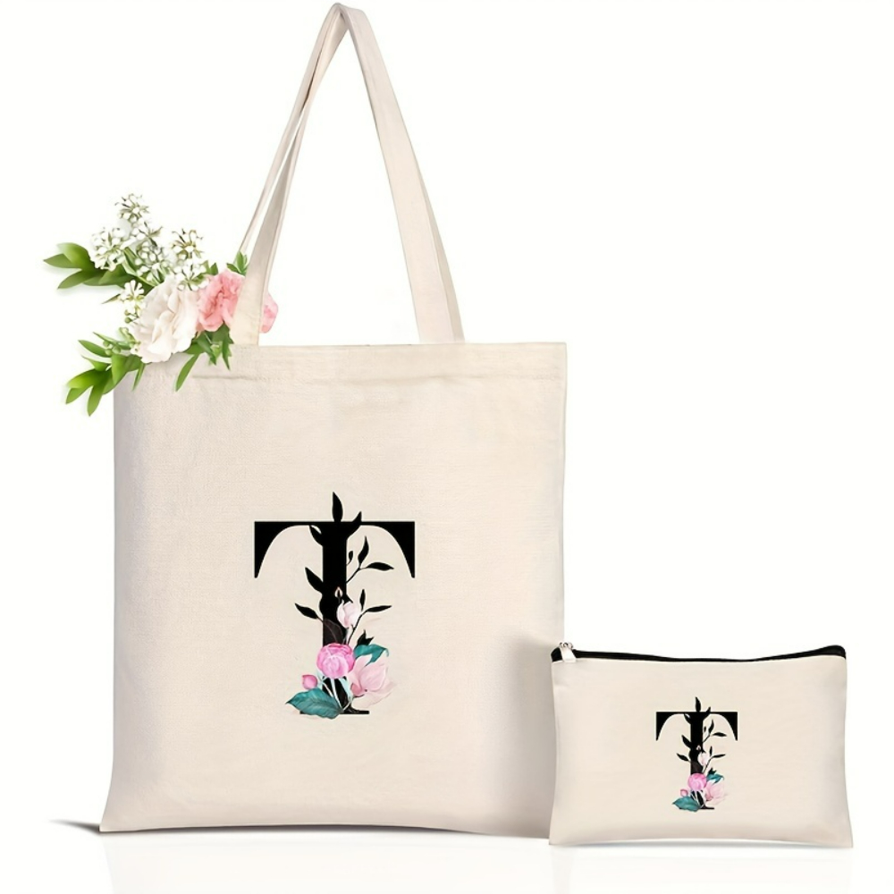 Zarif Çiçek Alfabe Tote Çanta  - Shopper Tote Canvas incelemesi ve fiyatı